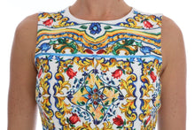 Load image into Gallery viewer, Dolce &amp; Gabbana Majolica Print Midi Sheath Dress
