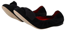 Load image into Gallery viewer, Dolce &amp; Gabbana Elegant Black Suede Ballet Flats
