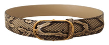 Load image into Gallery viewer, Dolce &amp; Gabbana Elegant Phyton Leather Belt with Gold Buckle
