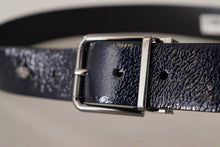Load image into Gallery viewer, Dolce &amp; Gabbana Elegant Blue Leather Belt with Silver Buckle
