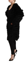 Load image into Gallery viewer, Just Cavalli Black Rabbit Fur Cardigan Long Sleeves Jacket
