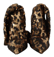 Load image into Gallery viewer, Dolce &amp; Gabbana Elegant Leopard Sequin Knee-High Boots
