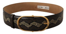 Load image into Gallery viewer, Dolce &amp; Gabbana Elegant Snakeskin Belt with Gold Oval Buckle
