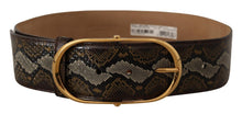 Load image into Gallery viewer, Dolce &amp; Gabbana Elegant Gold Oval Buckle Leather Belt
