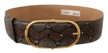 Load image into Gallery viewer, Dolce &amp; Gabbana Elegant Brown Leather Belt with Gold Buckle
