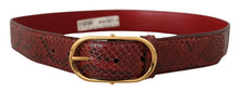 Load image into Gallery viewer, Dolce &amp; Gabbana Elegant Red Snakeskin Leather Belt
