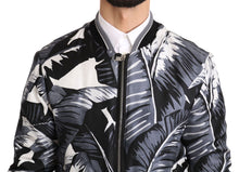 Load image into Gallery viewer, Dolce &amp; Gabbana Elegant Banana Leaf Print Silk Bomber Jacket
