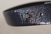 Load image into Gallery viewer, Dolce &amp; Gabbana Elegant Blue Leather Belt with Silver Buckle
