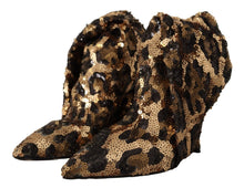 Load image into Gallery viewer, Dolce &amp; Gabbana Elegant Leopard Sequin Knee-High Boots
