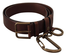 Load image into Gallery viewer, Dolce &amp; Gabbana Elegant Brown Leather Belt with Metal Buckle
