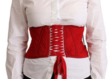 Load image into Gallery viewer, Dolce &amp; Gabbana Elegant Red Silk Corset Belt Top
