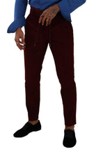 Load image into Gallery viewer, Dolce &amp; Gabbana Elegant Bordeaux Velvet Dress Trousers
