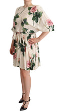 Load image into Gallery viewer, Dolce &amp; Gabbana Elegant Stretch Silk Pleated Rose Dress
