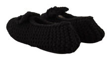 Load image into Gallery viewer, Dolce &amp; Gabbana Elegant Black Wool Knit Ballet Flats
