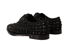 Load image into Gallery viewer, Dolce &amp; Gabbana Elegant Gros Grain Lace-Up Jeweled Flats
