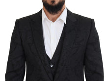 Load image into Gallery viewer, Dolce &amp; Gabbana Elegant Black Martini Suit Jacket &amp; Vest Ensemble
