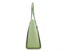 Load image into Gallery viewer, Michael Kors Carmen Large Light Sage Saffiano Leather North South Tote Handbag
