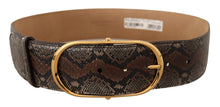 Load image into Gallery viewer, Dolce &amp; Gabbana Elegant Brown Leather Belt with Gold Buckle
