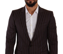 Load image into Gallery viewer, Dolce &amp; Gabbana Elegant Maroon Striped Slim Fit Suit
