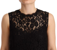Load image into Gallery viewer, Dolce &amp; Gabbana Elegant Floral Lace Sheath Dress in Black
