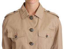 Load image into Gallery viewer, Dolce &amp; Gabbana Beige Cropped Fitted Cotton Coat Jacket
