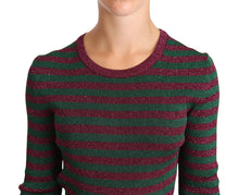 Load image into Gallery viewer, Dolce &amp; Gabbana Elegant Maroon and Green Striped Crewneck Sweater
