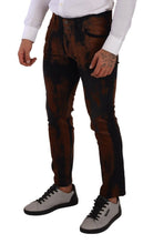 Load image into Gallery viewer, Dolce &amp; Gabbana Chic Black Brown Tie-Dye Slim Fit Jeans
