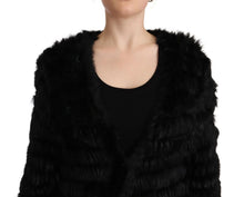 Load image into Gallery viewer, Just Cavalli Black Rabbit Fur Cardigan Long Sleeves Jacket
