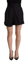 Load image into Gallery viewer, Dolce &amp; Gabbana Elegant High-Waisted Striped Bermuda Shorts
