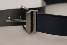 Load image into Gallery viewer, Dolce &amp; Gabbana Elegant Blue Leather Belt with Silver Buckle
