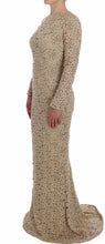 Load image into Gallery viewer, Dolce &amp; Gabbana Beige Floral Lace Long Sleeve Maxi Dress
