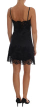 Load image into Gallery viewer, Dolce &amp; Gabbana Black Silk Blend Lace Trim Chemise Lingerie Dress
