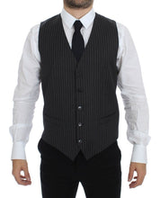 Load image into Gallery viewer, Dolce &amp; Gabbana Gray Striped Wool Single Breasted Vest
