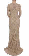 Load image into Gallery viewer, Dolce &amp; Gabbana Beige Floral Lace Long Sleeve Maxi Dress
