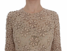 Load image into Gallery viewer, Dolce &amp; Gabbana Beige Floral Lace Long Sleeve Maxi Dress
