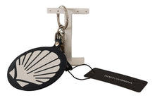 Load image into Gallery viewer, Dolce &amp; Gabbana Chic Black Leather Keychain with Silver Accents
