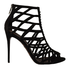 Load image into Gallery viewer, Dolce &amp; Gabbana Elegant Black Suede Heels Sandals
