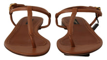 Load image into Gallery viewer, Dolce &amp; Gabbana Elegant Leather T-Strap Flat Sandals
