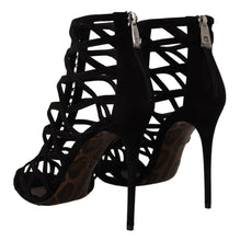 Load image into Gallery viewer, Dolce &amp; Gabbana Elegant Black Suede Heels Sandals
