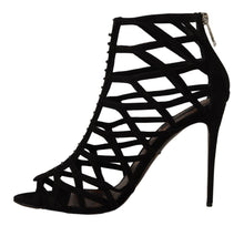 Load image into Gallery viewer, Dolce &amp; Gabbana Elegant Black Suede Heels Sandals
