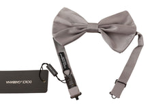 Load image into Gallery viewer, Dolce &amp; Gabbana Elegant Silver Grey Silk Bow Tie
