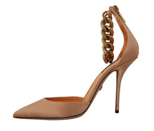 Load image into Gallery viewer, Dolce &amp; Gabbana Elegant Beige Silk Ankle Strap Pumps
