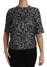 Load image into Gallery viewer, Dolce &amp; Gabbana Black Musical Instruments Print Silk Blouse
