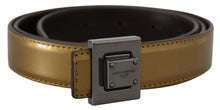 Load image into Gallery viewer, Dolce &amp; Gabbana Gold Square Buckle Leather Belt
