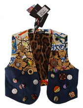 Load image into Gallery viewer, Dolce &amp; Gabbana Multicolor Cropped Vest Top with Button Accents
