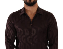 Load image into Gallery viewer, Dolce &amp; Gabbana Bordeaux GOLD Logo Silk Slim Fit Mens Shirt
