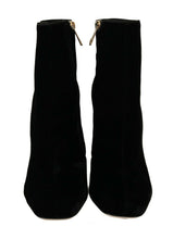 Load image into Gallery viewer, Dolce &amp; Gabbana Elegant Velvet Ankle Boots with Crystal Heels
