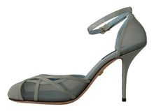 Load image into Gallery viewer, Dolce &amp; Gabbana Elegant Blue Mesh Ankle Strap Sandals
