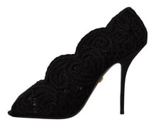 Load image into Gallery viewer, Dolce &amp; Gabbana Elegant Black Lace Stiletto Heels
