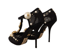 Load image into Gallery viewer, Dolce &amp; Gabbana Elegant Embellished T-Strap Heels Sandals
